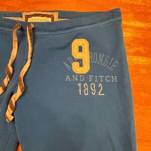 Y2K Abercrombie & Fitch Logo Blue Sweatpants Joggers True Blue Medium